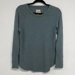 Chaser  Blue Waffle Knit  Long Sleeve Hoodie Thermal Shirt M Photo 0