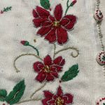 Reference Point VTG Christmas  poinsettia Sweater Vest Women's 2X White Photo 1