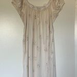 Miss Elaine Vintage Nightgown Ivory/Cream Floral Lace Detail Satin Bow O/S VGUC Photo 0