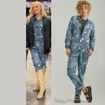Lee NEW Women's Denim Splatter Union-Alls Coverall Great Fog Sz Large Zip Front Photo 2