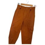 Gap Reissue Cargo Pants Womens 6 Linen Brown Rust Utility Pockets Straight Boho Photo 8