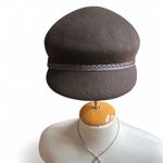 Sonoma brown felt wool newsboy cap with faux leather trim accessories Photo 1