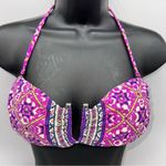 Nanette Lepore Purple/Blue/White/Pink/Green Geometric Print Sample Style Bikini Photo 2