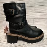 Esprit NWT  Womens Chunky Black Heeled Combat Boots Photo 0