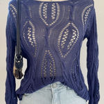 LC Lauren Conrad Lauren Conrad Knitted Purple Boho Sweater Blouse Top Photo 0