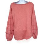Anthropologie Umgee Tiered Eyelet Balloon Sleeve Long Sleeve Blouse Top Dusty Pink Small Photo 4
