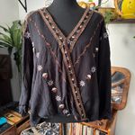 Idyllwind Fueled by Miranda Lambert Black Embroidered Dolman Sleeve Peasant Top Photo 0