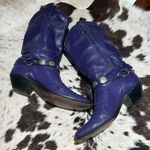 Vintage Purple Real Leather Cowboy Boots Festival Rave Burning Man A22 Size 6.5 Photo 3