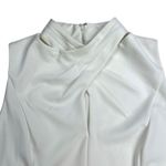 Calvin Klein Elegant Winter White Cream Draped Cowl Neck Sheath Dress Size 14 Photo 1