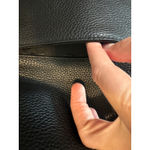 Tory Burch Black Pebbled Leather Foldover Crossbody Bag Tassel & Gold Hardware Photo 8