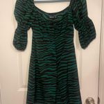 Nasty Gal 🔥LNC Women’s  Zebra Square Neck A Line Dress Size 6 Green & Black Photo 5