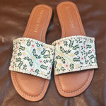 Jack Rogers  Cream and Green Floral Sandals Photo 0