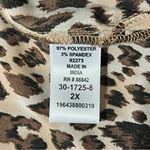 Catherines  Leopard Print Roll Tab Sleeve Button Up Top 2X Relaxed Office Mature Photo 7