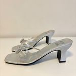 Mootsies Tootsies Clear Slip On Square Toe Block Kitten Heels Silver Womens 7.5 Photo 1