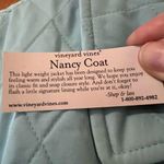 Vineyard Vines Nancy Coat Robin’s Egg Blue Pink Footprint Lining Cuffs NWT Large Photo 3