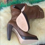 Michael Kors  Tan Heeled Boots with Chunky Heel and Smooth Leather Photo 3