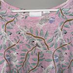 Cynthia Rowley  Womens Pink Bird Botanical 100% Linen Shirt Size XL Photo 5