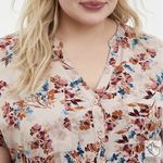 Torrid  Floral Beige Challis Button Front Dolman Sleeve Top Size 3X Photo 1