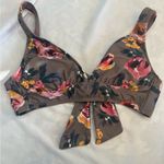 Shade & Shore Floral Vacation Bikini Top - Brown, Pink, Yellow Large Photo 0