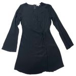 Nsr Long Sleeve Twist Front mini Dress In Black Small Photo 4