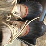 Sorel Used / Worn Beige Tall Tie Up Faux Fur Boots Photo 1