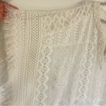 Soft Surroundings Cream Eyelet Beaded V Neck Sheer Swimsuit Cover Up Small/Med Photo 6