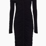 ALC Frank NWOT A.L.C. Off the shoulder long sleeves Ruched Jersey black Midi-Dress sz XS Photo 6