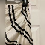 Mango New Exclusive Collection Off White Black Striped Ruched Maxi Skirt Photo 6
