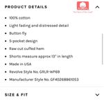 GRLFRND  Denim shorts Kerry high rise cuffed distressed light wash raw hem jean Photo 7