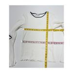 ZARA ‎ Cold Elbow Cutout Ribbed Sweater Crewneck White Black Trim Women's Small Photo 5