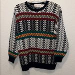 COOGI Vintage Black and Multicolor Crewneck Sweater Geometric Fair Isle Photo 1