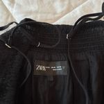 ZARA Women's Straight Neck Textured Mini Dress in Black Photo 3