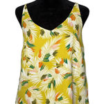 Banana Republic Sleeveless Top Womens XS Floral Palm Print Tropical Vacation Photo 0