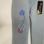 Jasmine Gray Embroidered Deadstock Floral Sz 1/2 Low Rise Flare Photo 3