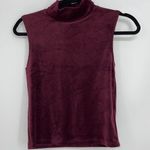 CARMAR SHIMMERY BURGUNDY VELVET MOCK TURTLENECK Photo 0