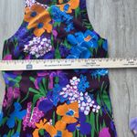 Vintage 60s Mod Mini Shift Dress Purple Floral Print Sleeveless Floral XS Retro Size XXS Photo 8
