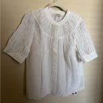 AYR ‎ The Love Spell blouse sz medium flowy white silk cotton shirred Photo 3