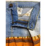 Levi's Vintage Boho Denim Ruffle Skirt Size 11 Mixed Print Tartan Plaid Stretch Photo 5