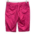 Nike Golf Dri Fit Hot Pink Plaid Bermuda Shorts Flat Front Pockets Womens 6 Photo 1