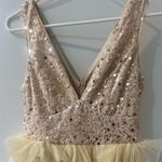 FAERIESTY Gorgeous Plunging Neck Cascading Ruffle Hem Sequin Dress Size XS Photo 1