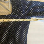 Nine Britton  Anabel Knit Square Neck Polka Dot Dress Size Small Navy Preppy Blue Photo 4