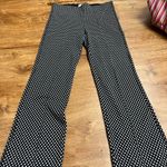 Anthropologie  Essential Cropped Flare Pants Black White Diamond Polka Dot Small Photo 4