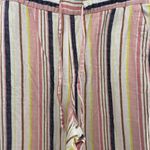Old Navy  Size XL Pants High Waisted Linen Blend Wide Leg Striped Pull On Elastic Photo 3