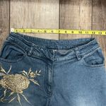 Cache Jeans With Cream Colored Embroidery Size 0 Photo 5