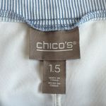 Chico's Denim Jean Skort Skirt Women 1.5 M 10 Stripe Cotton Blend Built In Shorts Photo 1