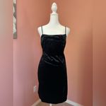 Elodie black crushed velvet bodycon 90’s spaghetti strap mini sexy fitted medium Photo 1