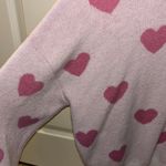 Pink Heart Knit Sweater Size L Photo 2