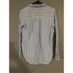 Divided Light Blue And Pink Long Sleeve Deep V Neck Top/Tunic Size 4 Photo 1