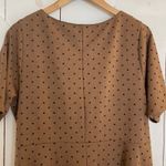 Lands' End Brown Polka Dot Career Casual Fit & Flare Knit Stretch Dress 1X Photo 3