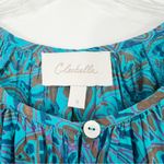 Cleobella  Jayda Organic Cotton Blue Block Print Blouse Size Small Photo 7